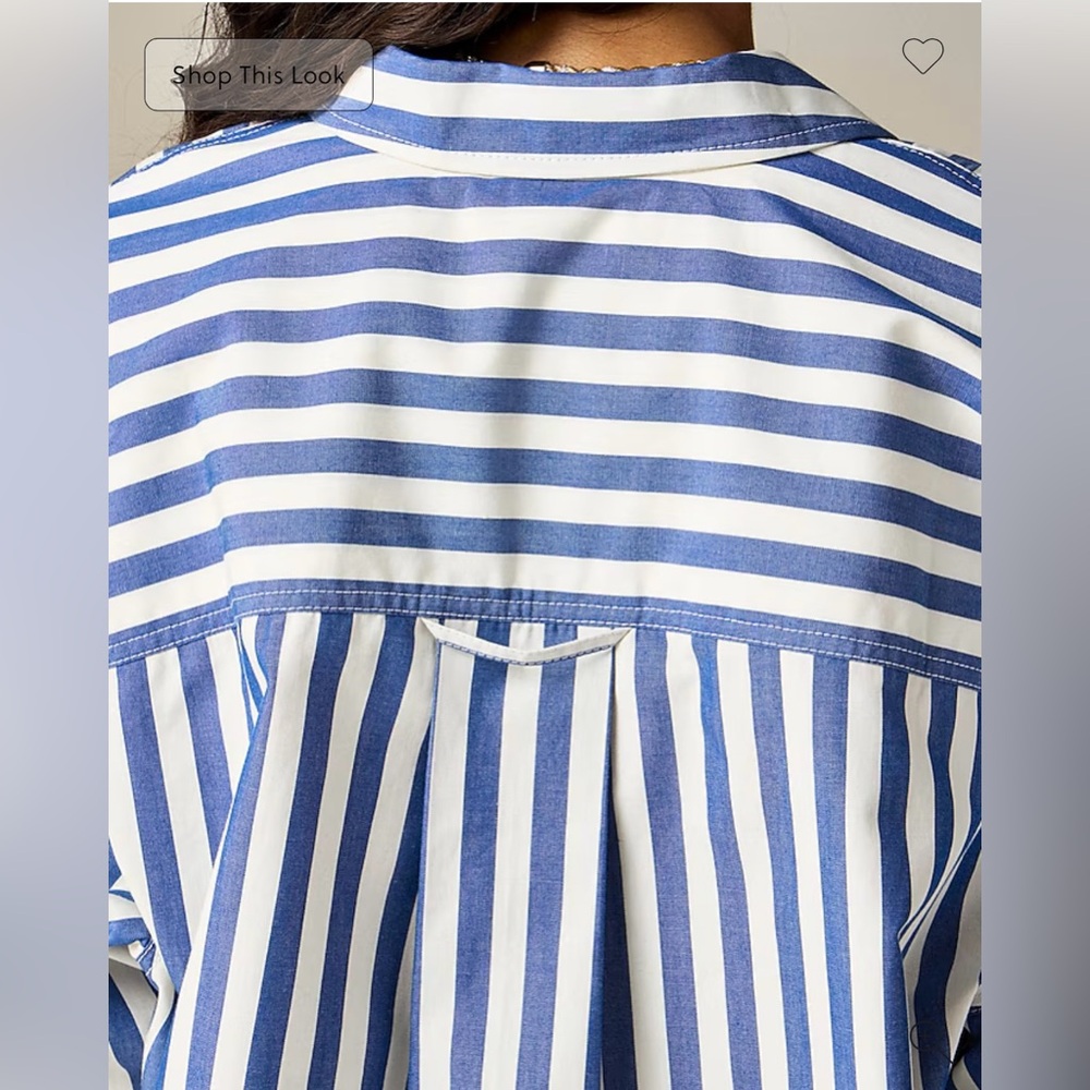 J.Crew Étienne cropped button-up shirt in striped cotton poplin - Picture 2 of 8